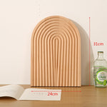 Ribbed Wood Serving Board Set