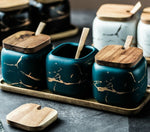 Marbled Ceramic Seasoning Cans