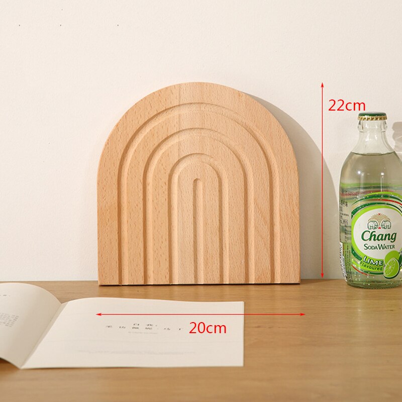 Ribbed Wood Serving Board Set