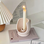 Ceramic Candlestick Holder with Handle