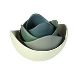 Ceramic Lotus-Designed Stackable Snack Tray Set
