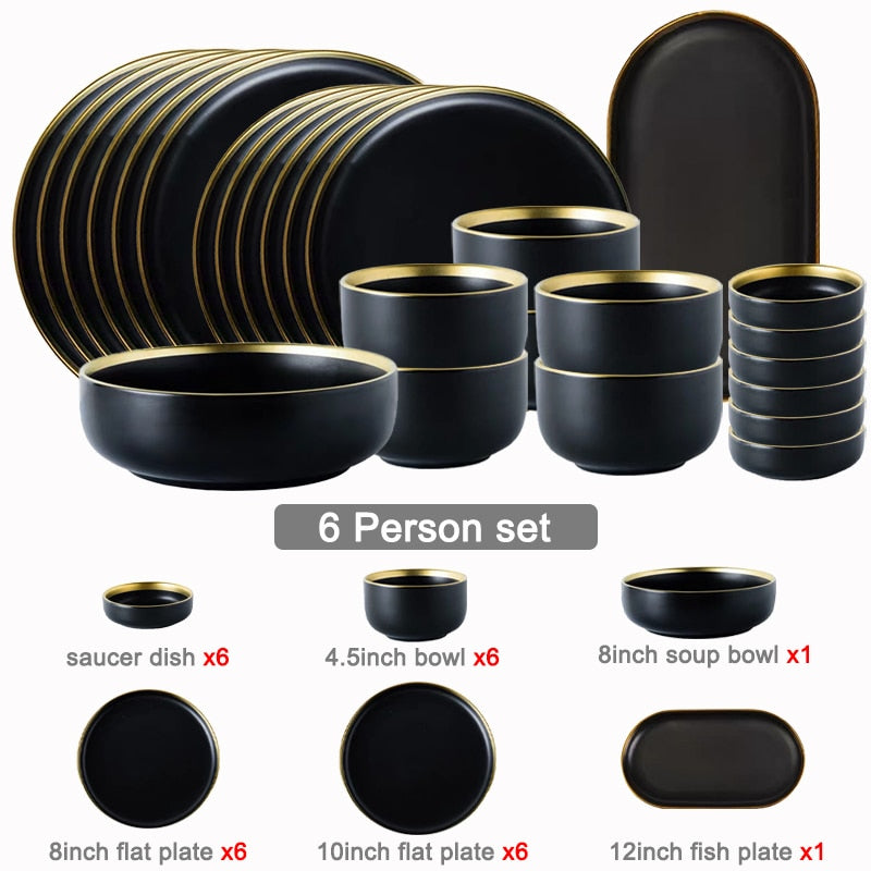 Black Tableware Set