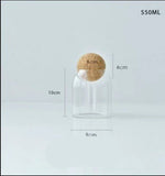 Cork Stopper Borosilicate Glass Jar