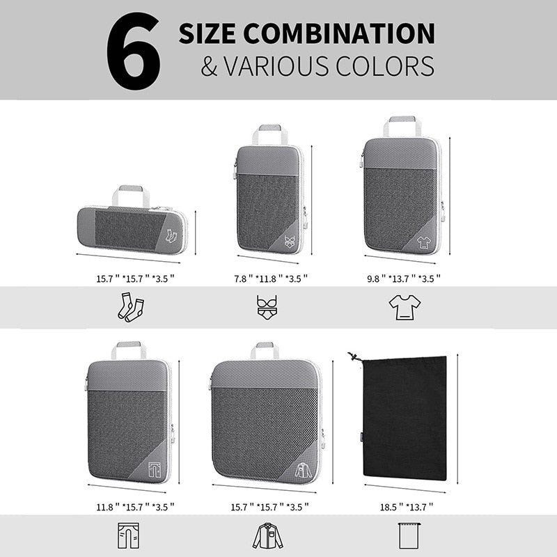 Compression Packing Cubes (set of 6)