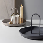 Round Storage Tray with Handle