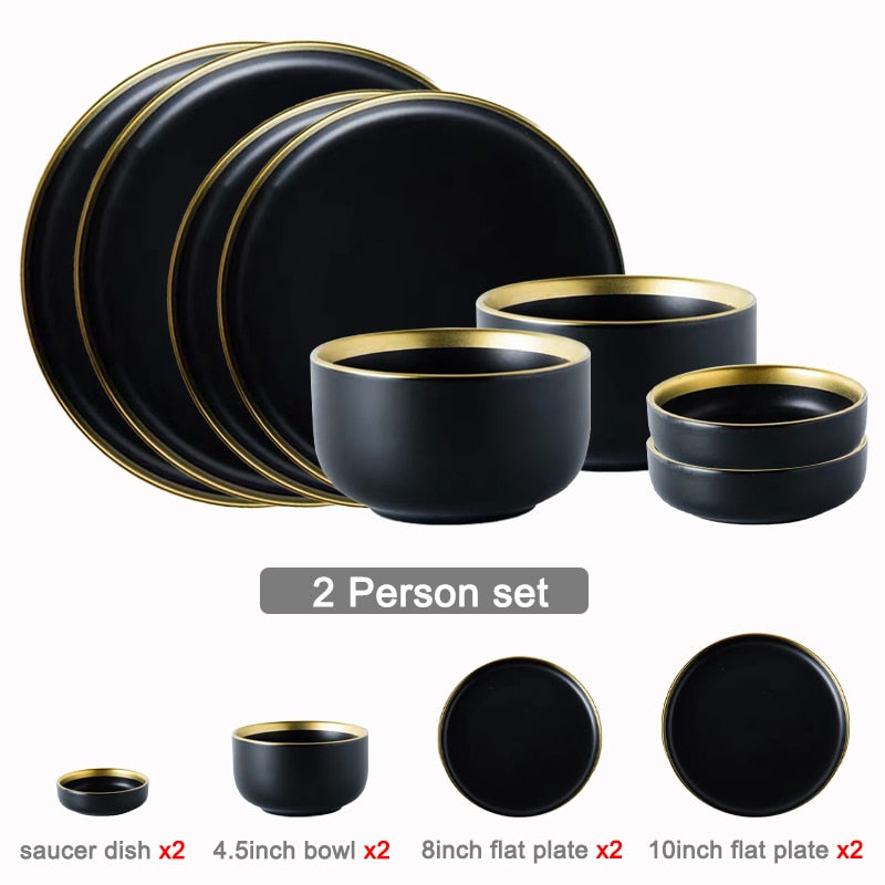 Black Tableware Set