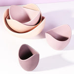 Ceramic Lotus-Designed Stackable Snack Tray Set