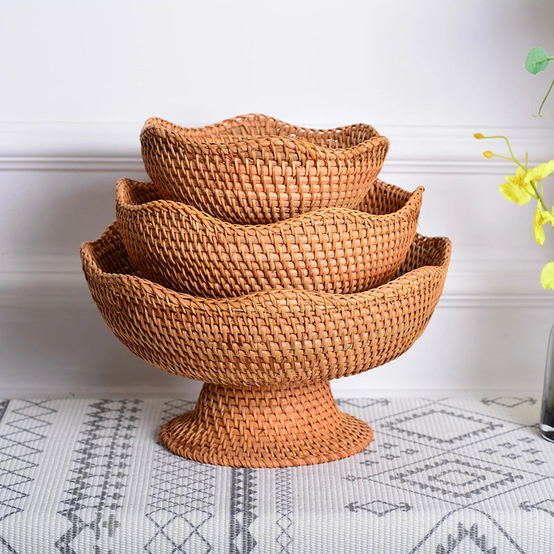 Handwoven Rattan Basket Set