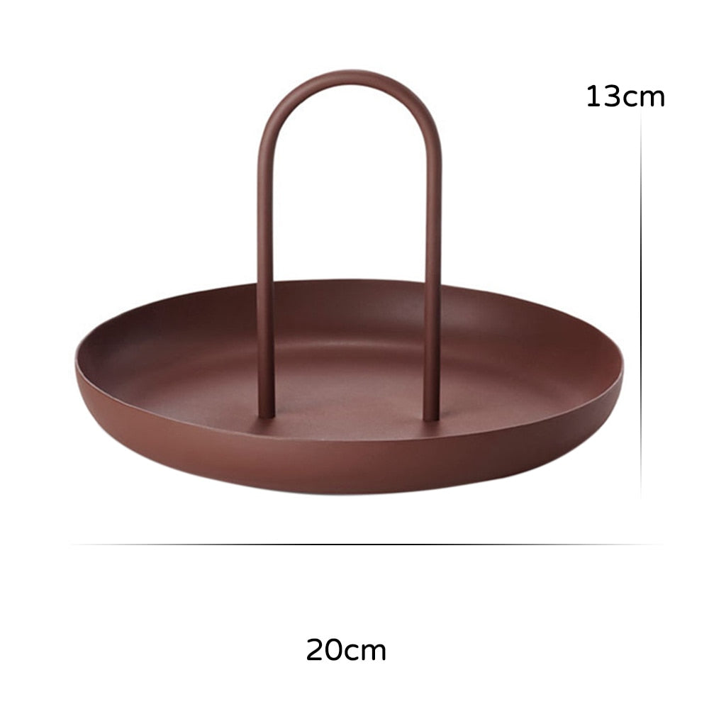 Round Storage Tray with Handle