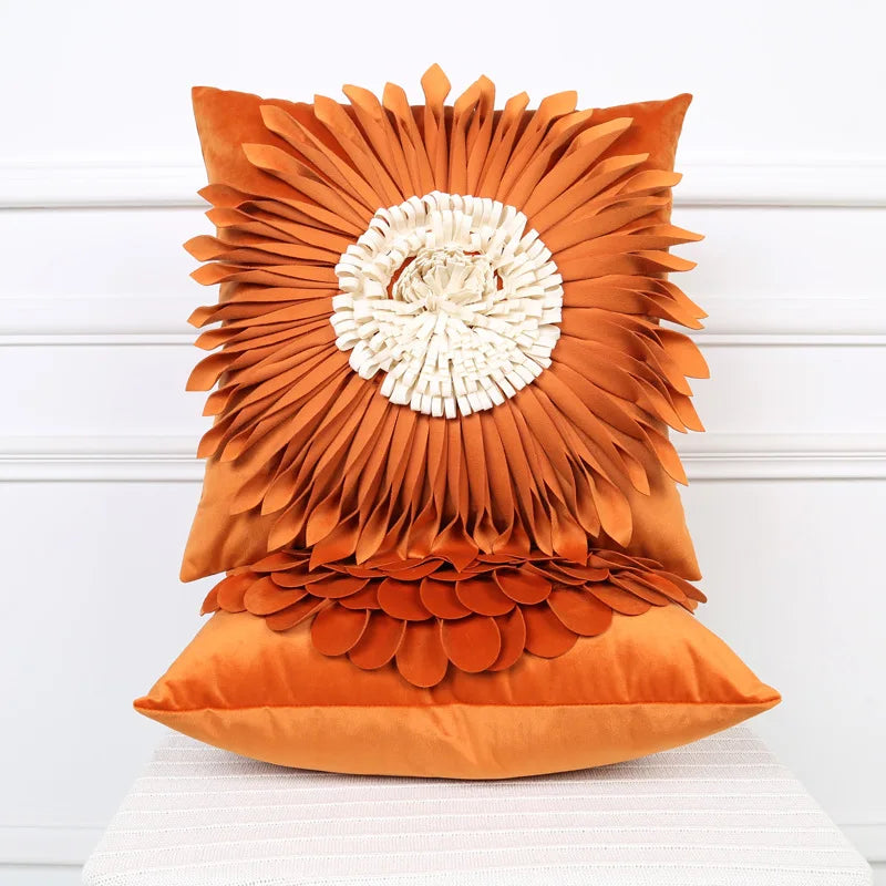 Orange Velvet Cushion Covers