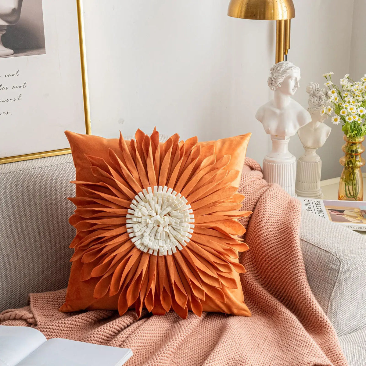 Orange Velvet Cushion Covers