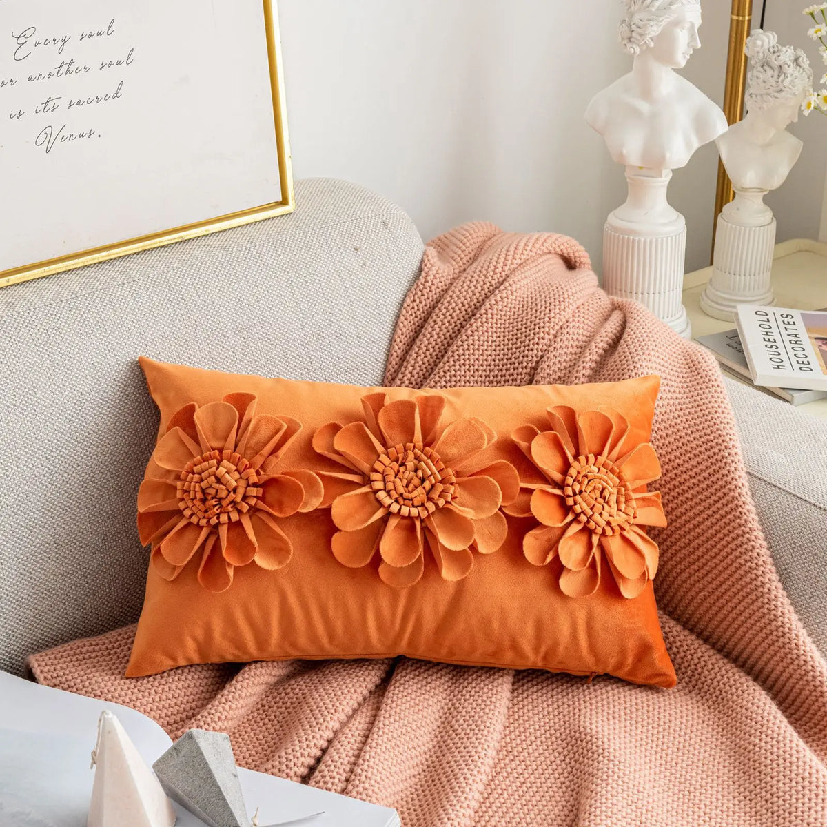 Orange Velvet Cushion Covers