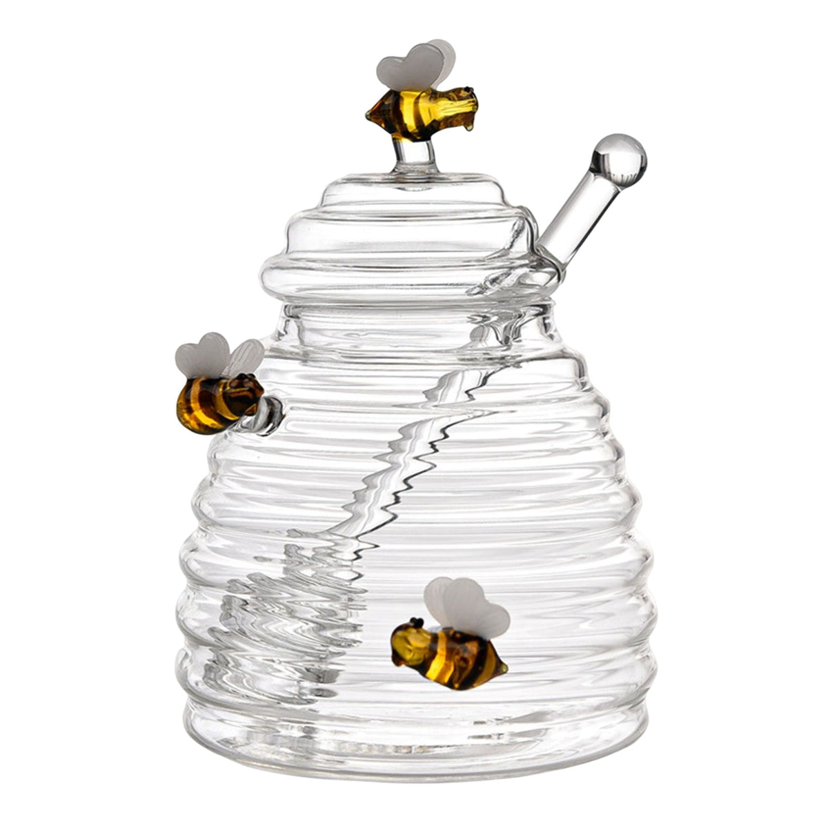 Glass Honey Container with Dipper and Lid