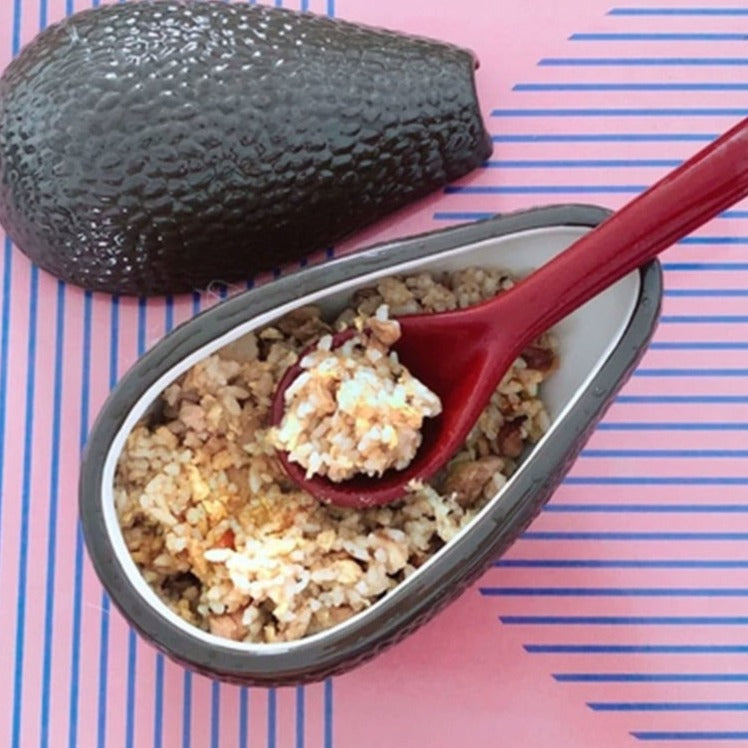 Avocado Ceramic Bowl With Spoon