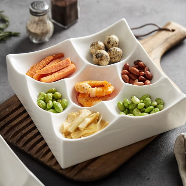 Divided ceramic plate