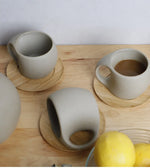 Ceramic Mug and Wooden Coaster set