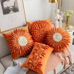 Orange Velvet Cushion Covers
