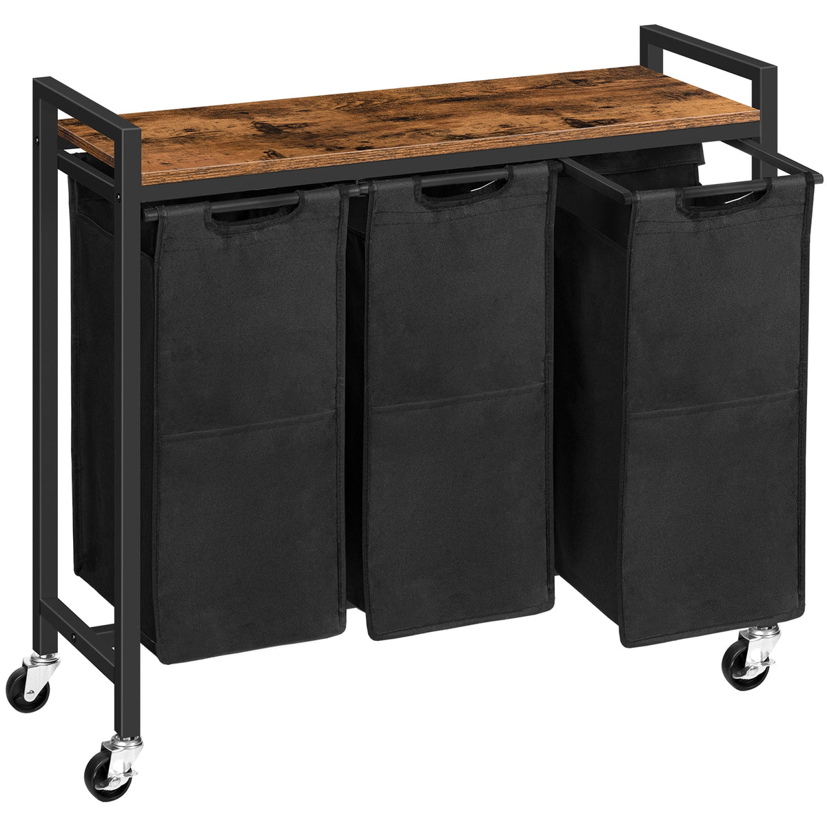 Laundry Hamper with Shelf and Wheels