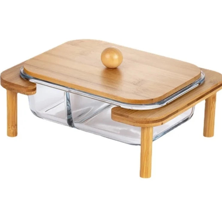 Glass Service Tray With Lid