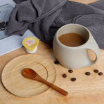 Ceramic Mug and Wooden Coaster set