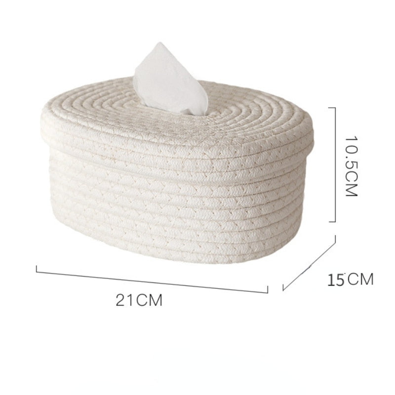 Cotton Rope Woven Tissue Box