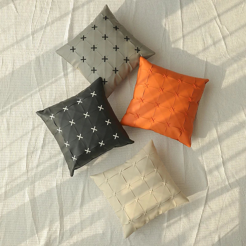 PU Leather Throw Cushion Covers