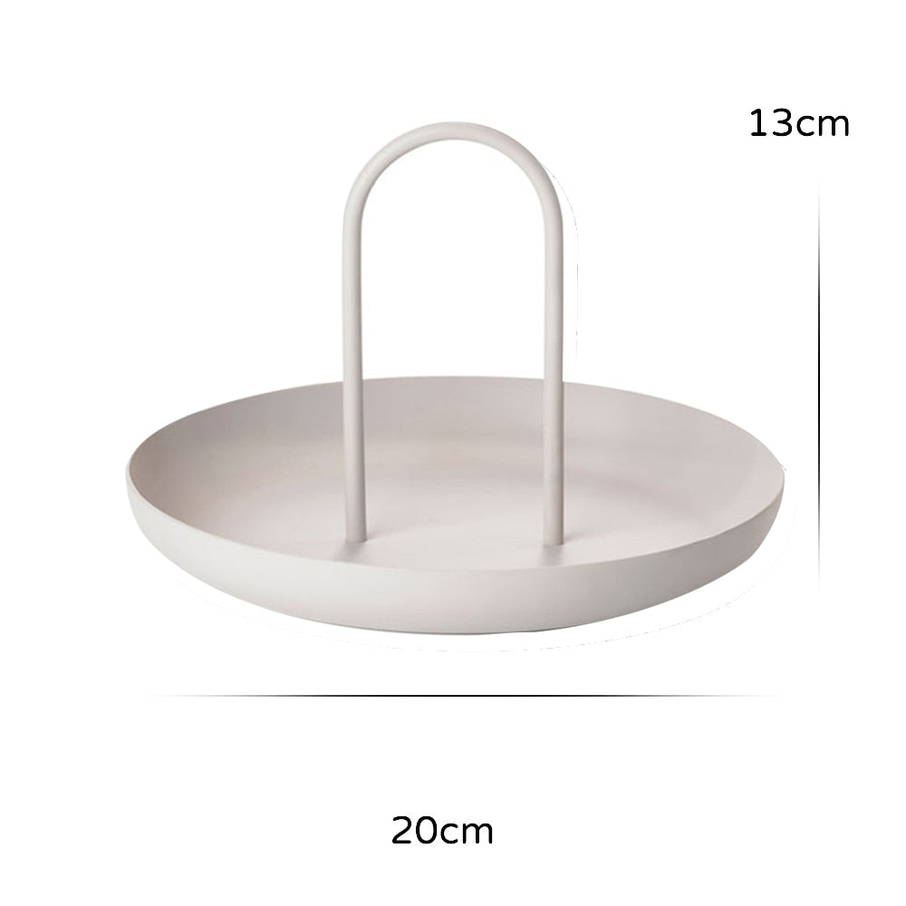 Round Storage Tray with Handle