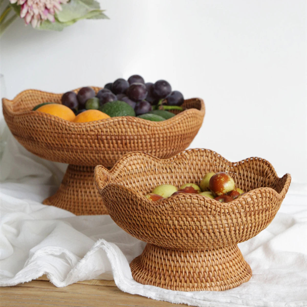 Handwoven Rattan Basket Set