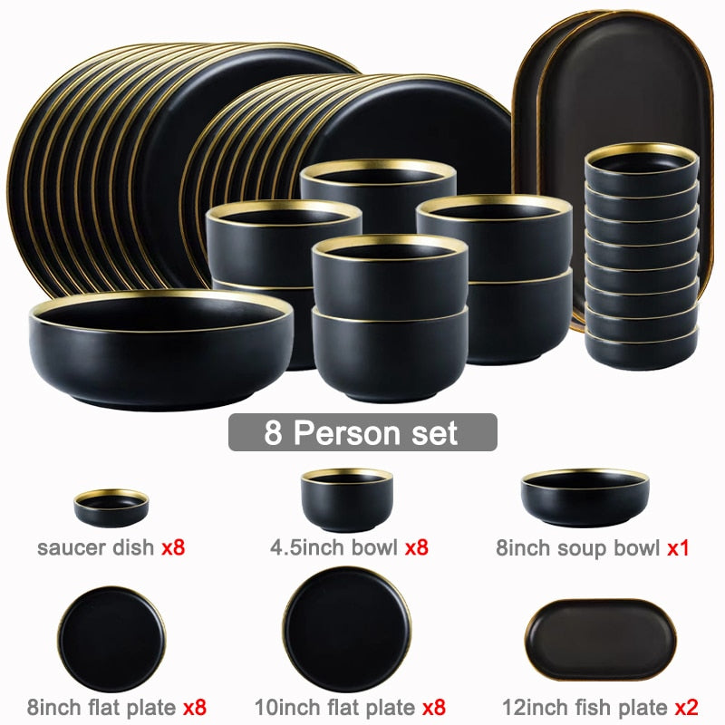 Black Tableware Set