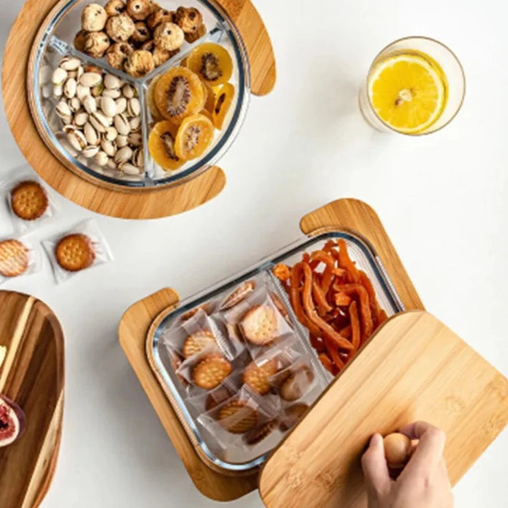 Glass Service Tray With Lid