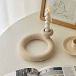 Ceramic Candlestick Holder with Handle