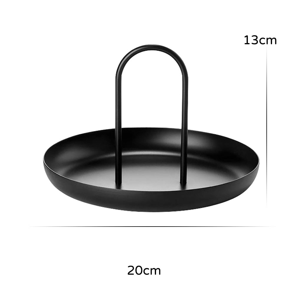 Round Storage Tray with Handle