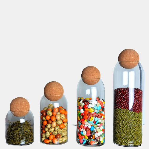 Cork Stopper Borosilicate Glass Jar