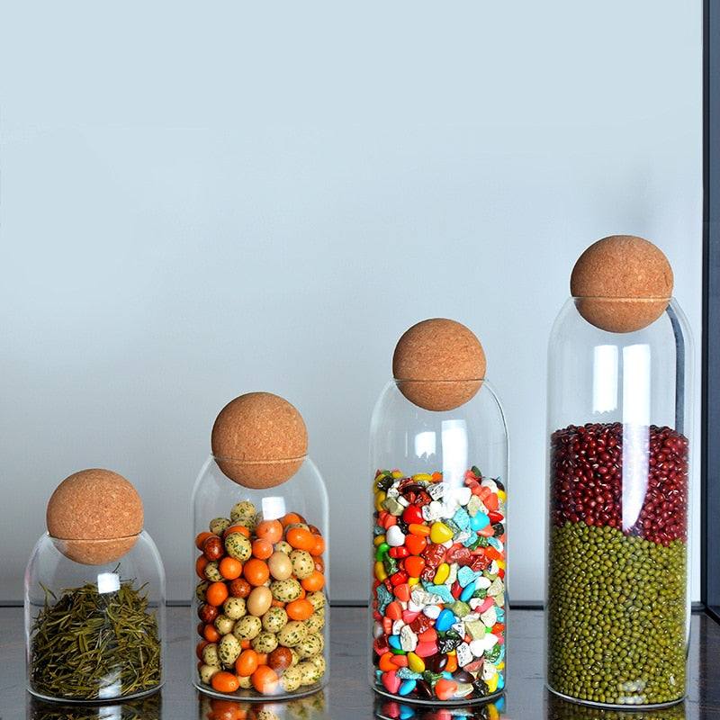 Cork Stopper Borosilicate Glass Jar