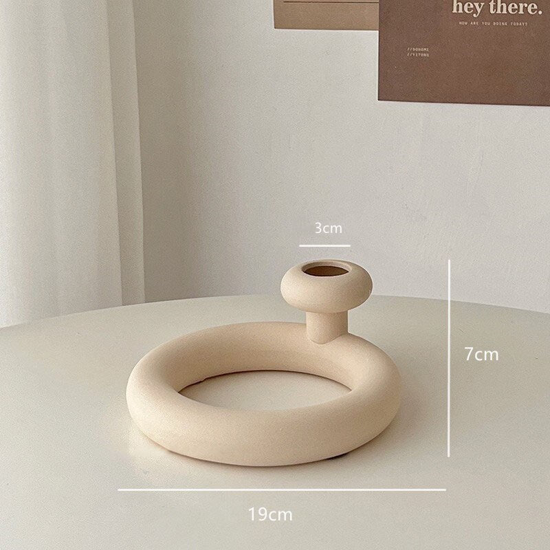 Ceramic Candlestick Holder with Handle