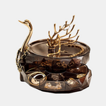 Swan Elegance: 3-Layer Luxury Jewelry Organizer Box