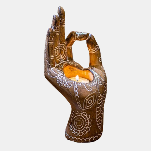 Candle Holder Mudra Hand
