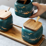 Marbled Ceramic Seasoning Cans