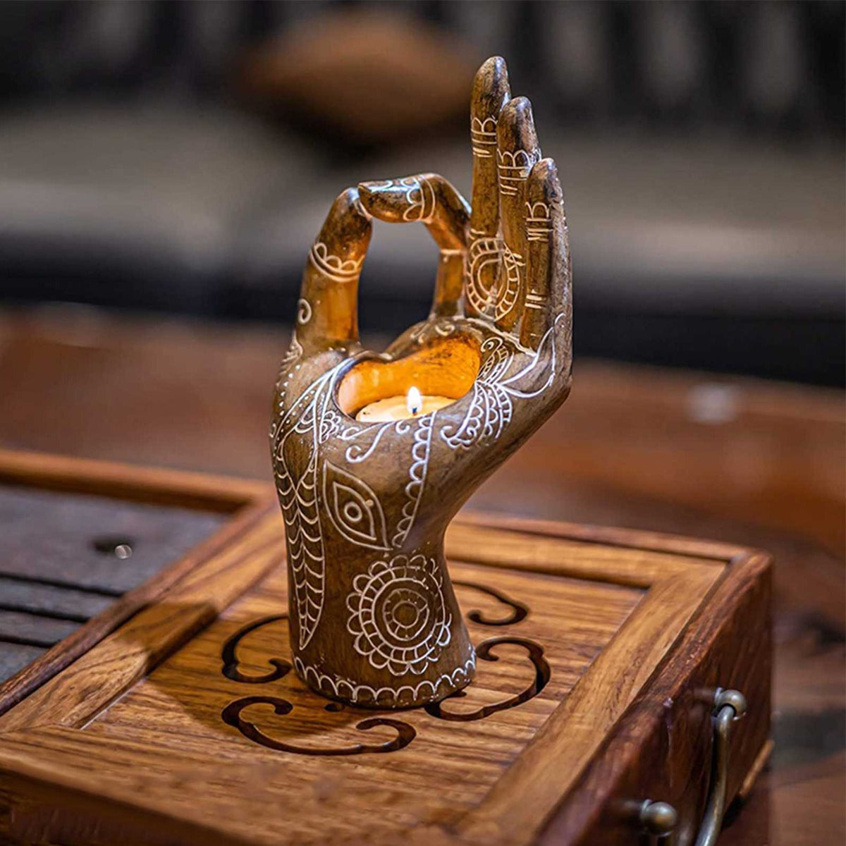 Candle Holder Mudra Hand