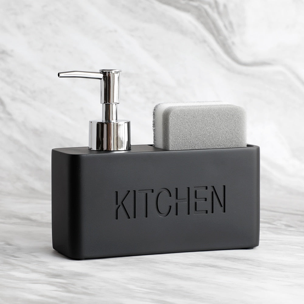 Dish Soap Dispenser For Kitchen Sink - Hand-Painted Modern Resin Soap  Dispenser Set - Unique Marbling Design– Living Space Oasis