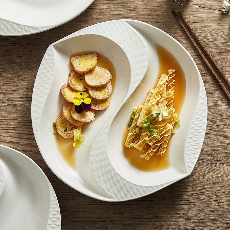 Divided Dinner Ceramic Plate