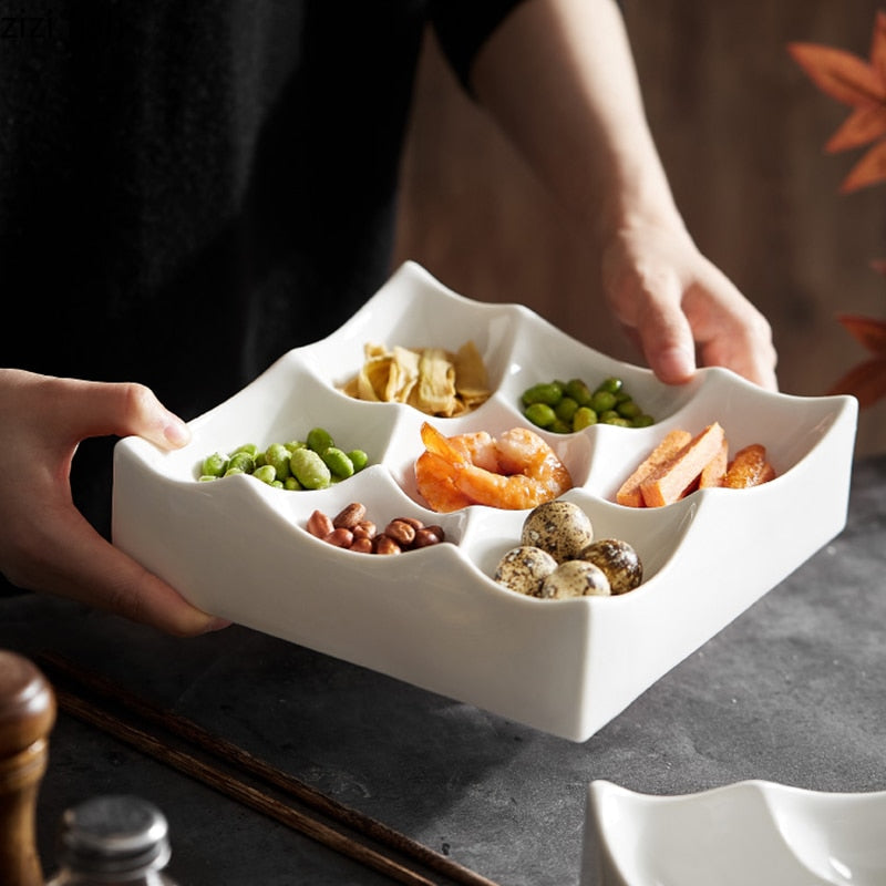 Divided ceramic plate