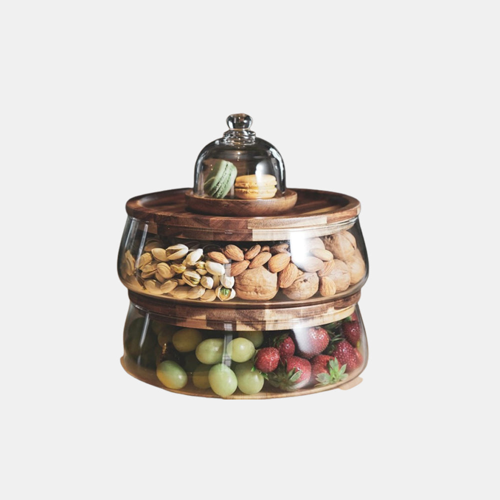 Glass Storage Containers with Wooden Lid