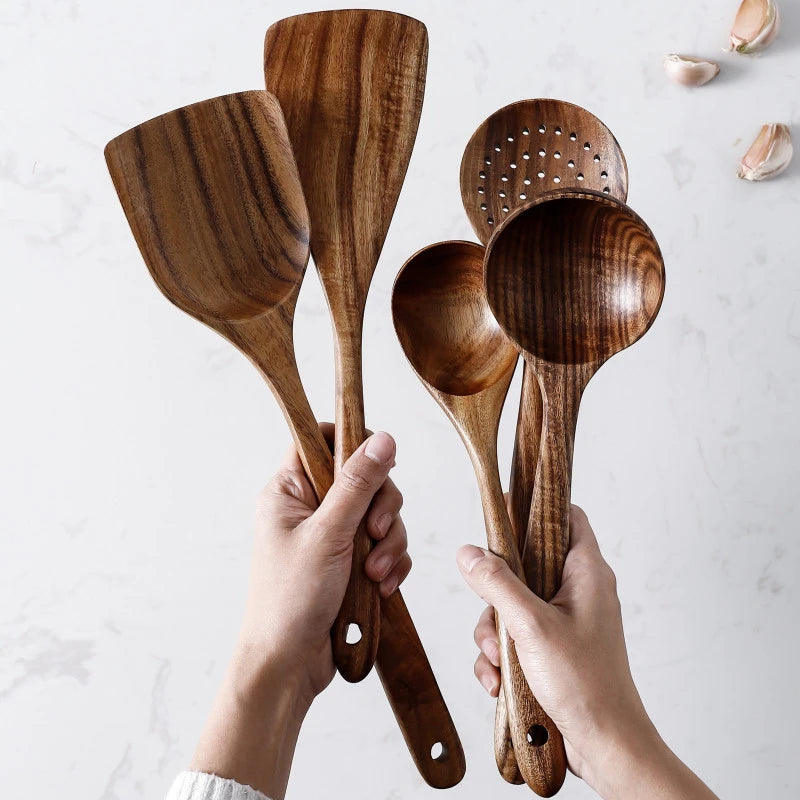 Wood Kitchen Utensils Set