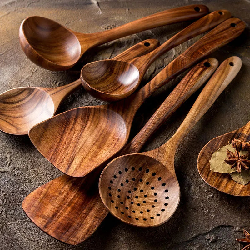 Wood Kitchen Utensils Set