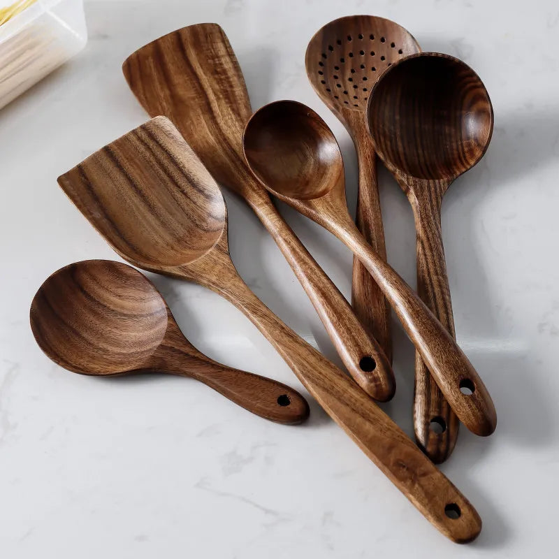 Wood Kitchen Utensils Set