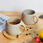 Ceramic Mug and Wooden Coaster set