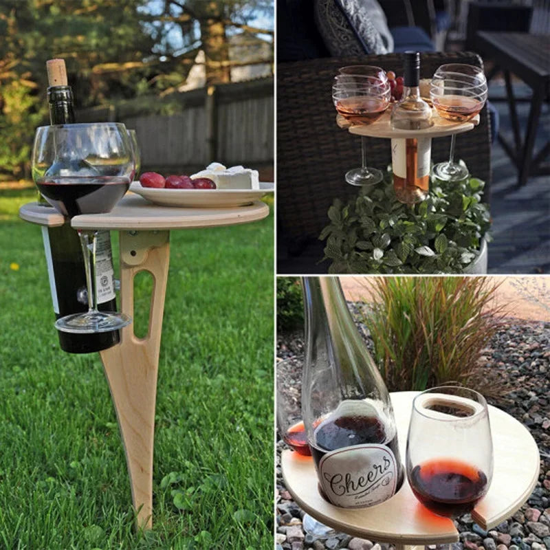 Outdoor Table with Glass Holder