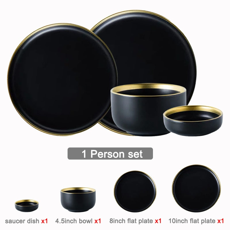 Black Tableware Set