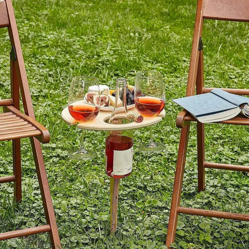 Outdoor Table with Glass Holder